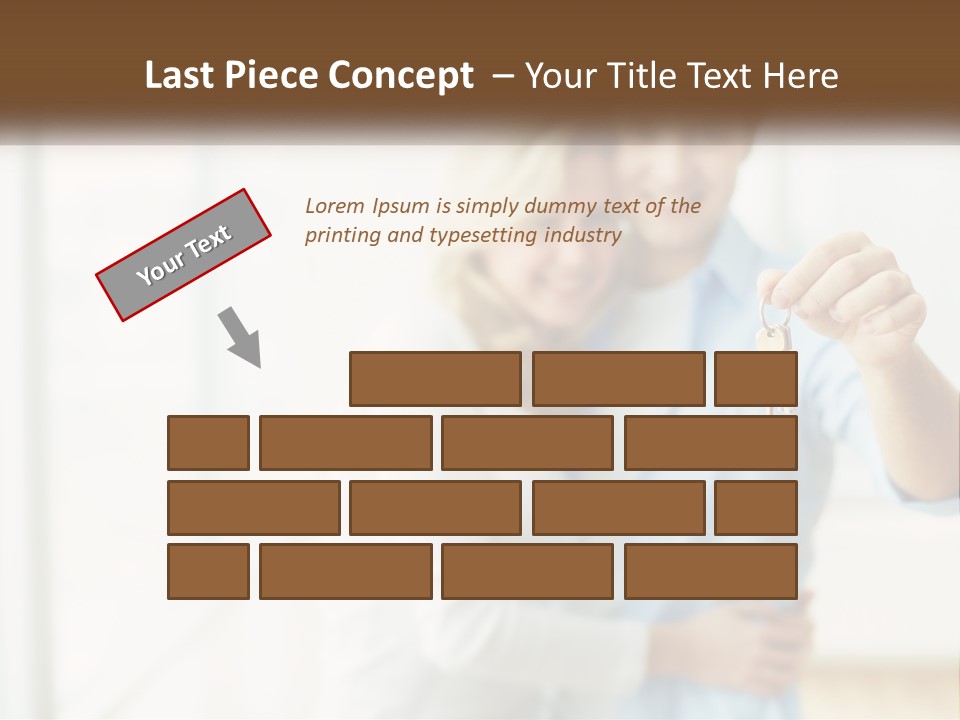 A Man And Woman Holding A Key To A House PowerPoint Template