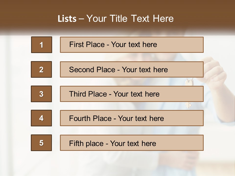A Man And Woman Holding A Key To A House PowerPoint Template