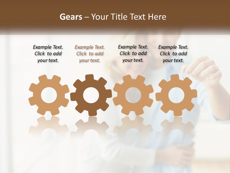 A Man And Woman Holding A Key To A House PowerPoint Template