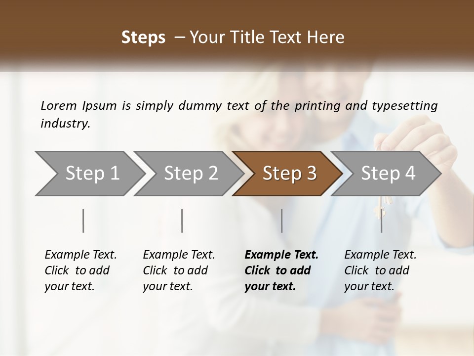 A Man And Woman Holding A Key To A House PowerPoint Template