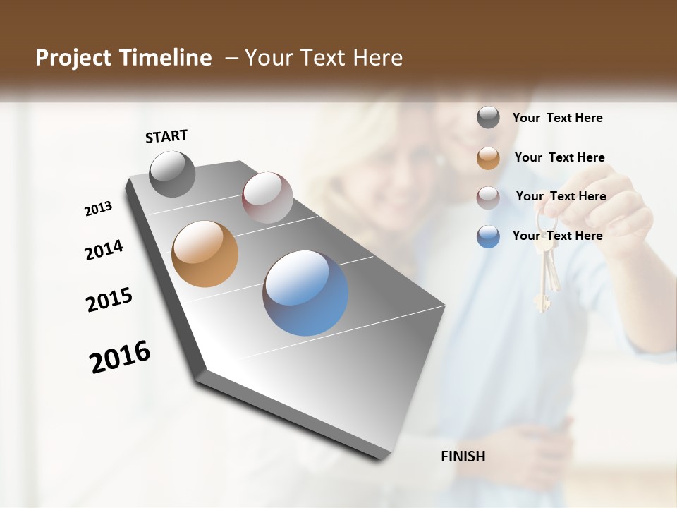 A Man And Woman Holding A Key To A House PowerPoint Template