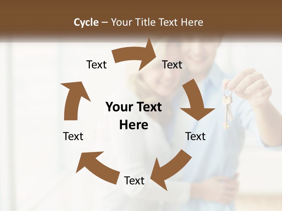 A Man And Woman Holding A Key To A House PowerPoint Template