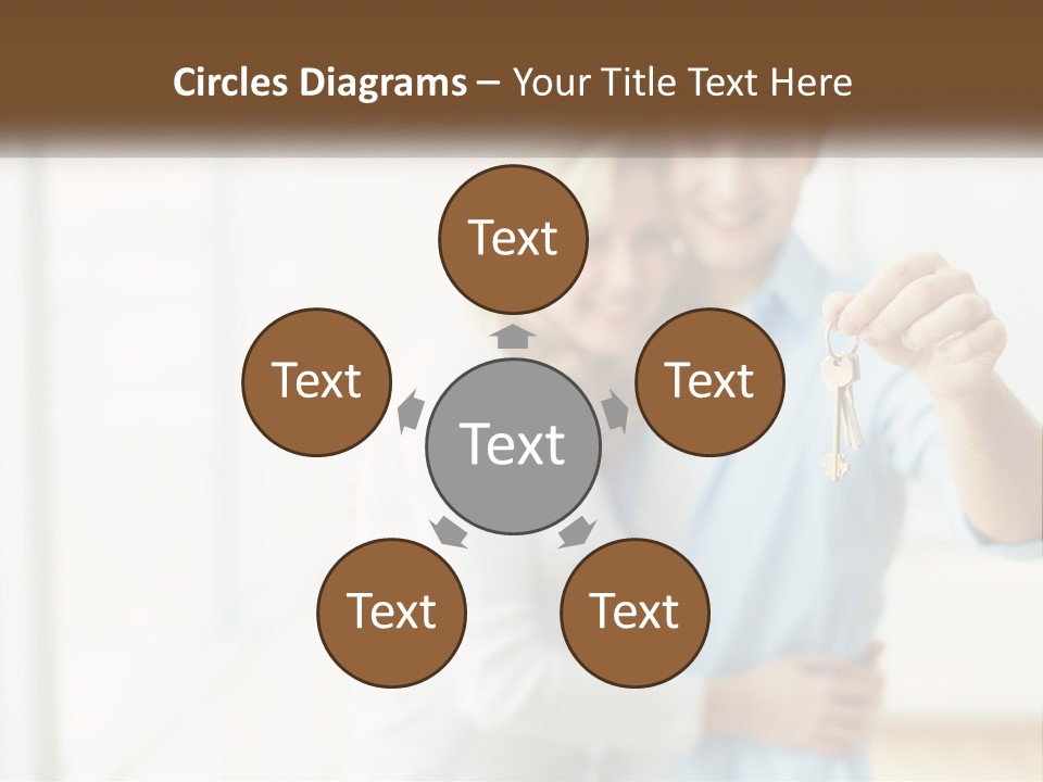 A Man And Woman Holding A Key To A House PowerPoint Template