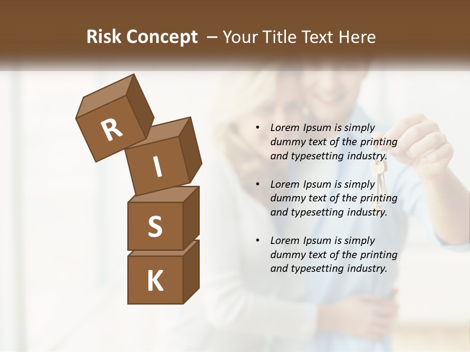 A Man And Woman Holding A Key To A House PowerPoint Template