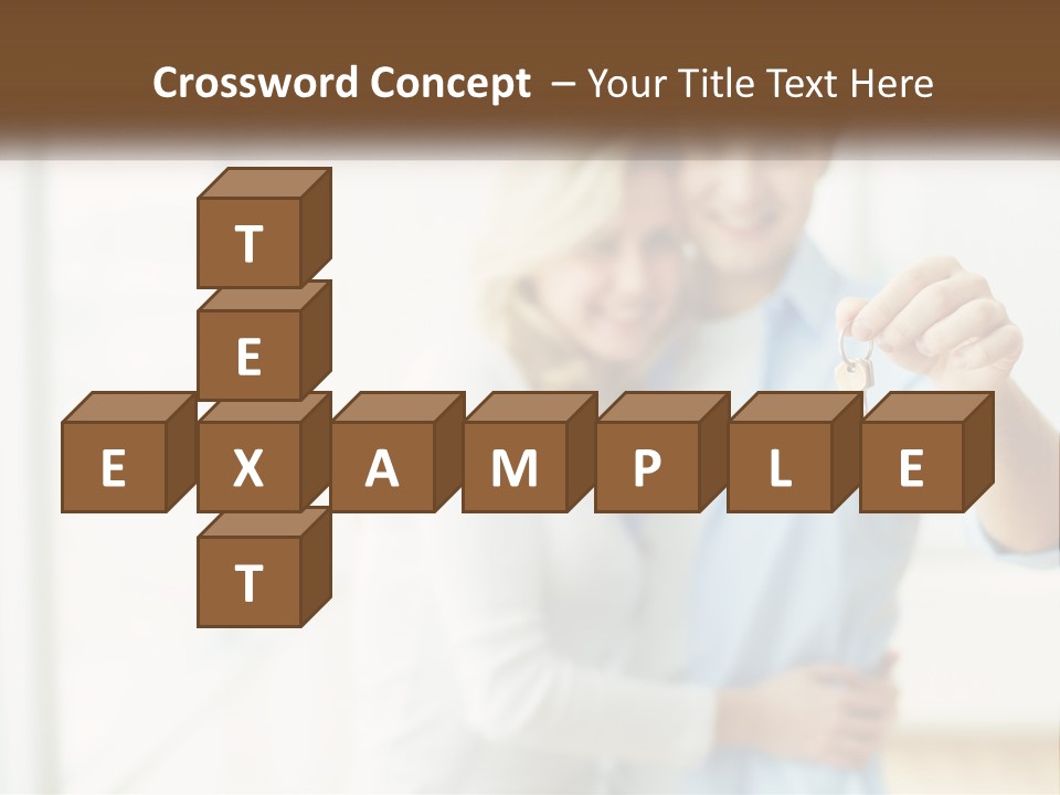 A Man And Woman Holding A Key To A House PowerPoint Template