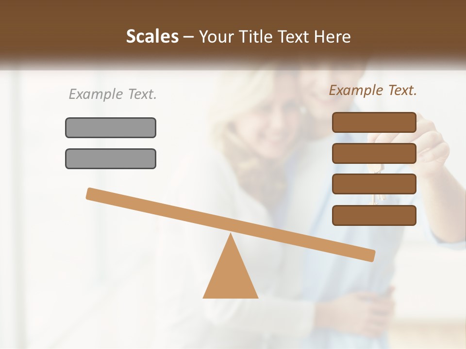 A Man And Woman Holding A Key To A House PowerPoint Template