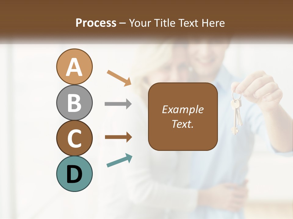A Man And Woman Holding A Key To A House PowerPoint Template
