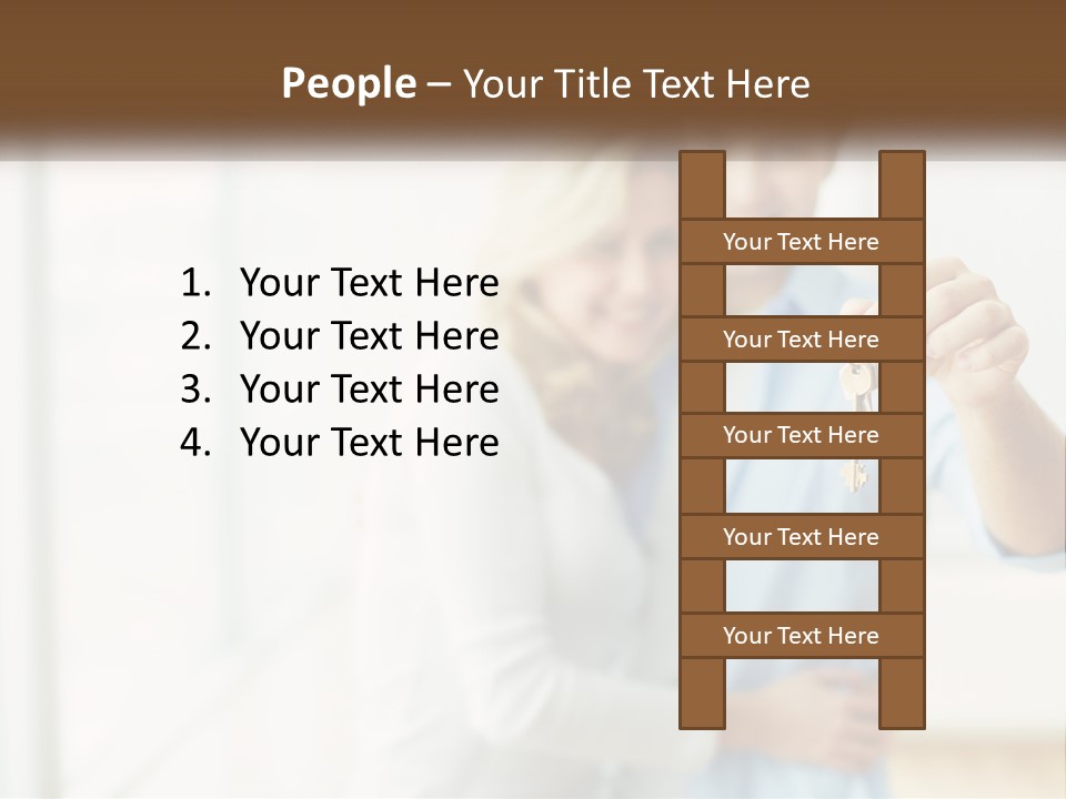 A Man And Woman Holding A Key To A House PowerPoint Template