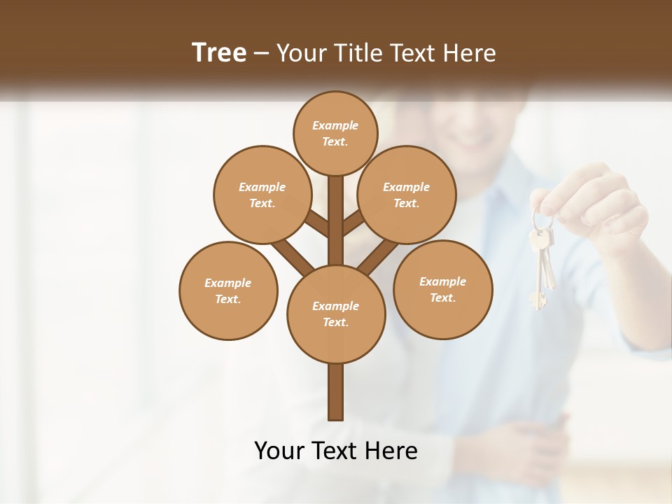 A Man And Woman Holding A Key To A House PowerPoint Template