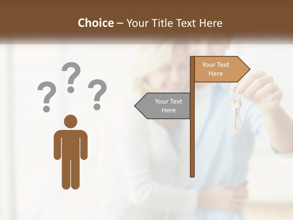 A Man And Woman Holding A Key To A House PowerPoint Template