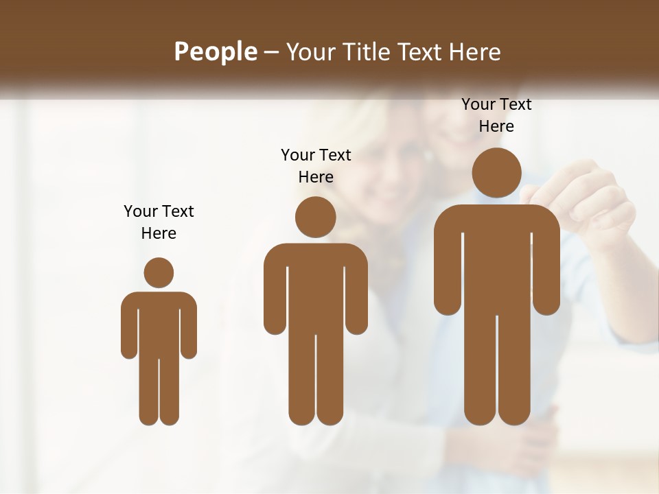 A Man And Woman Holding A Key To A House PowerPoint Template