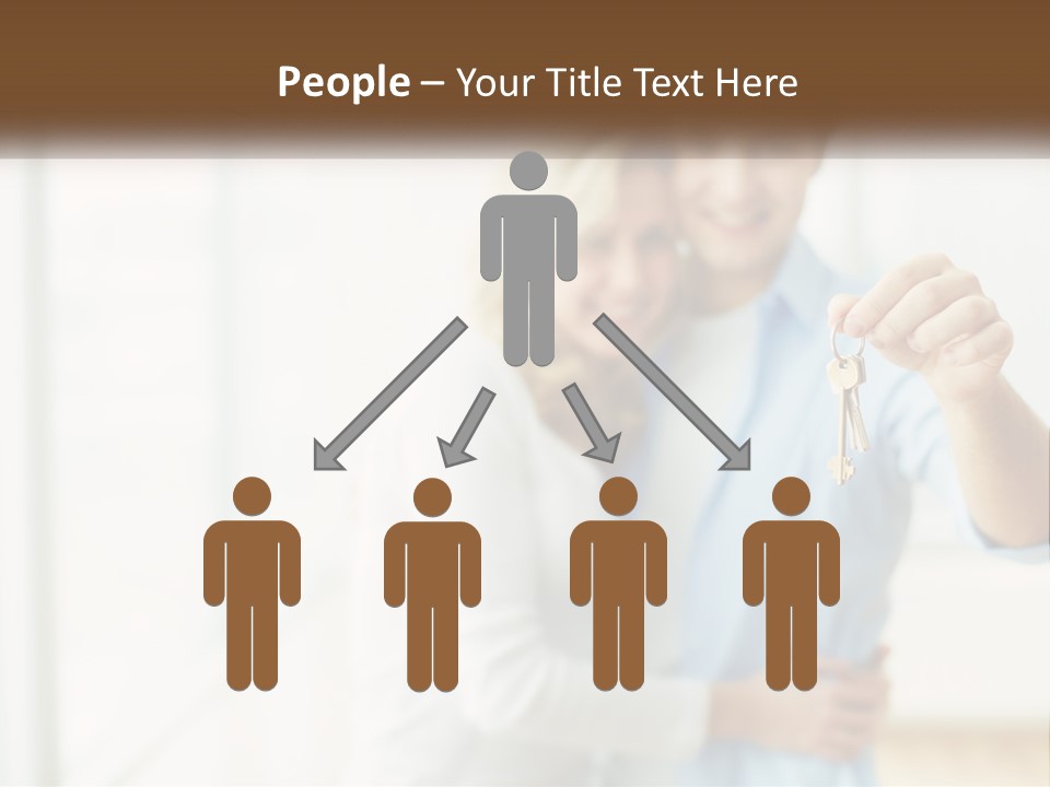 A Man And Woman Holding A Key To A House PowerPoint Template