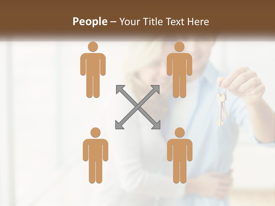 A Man And Woman Holding A Key To A House PowerPoint Template