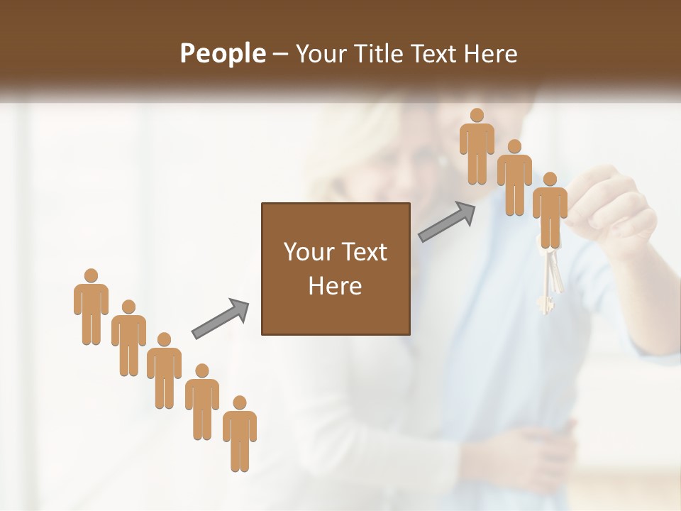 A Man And Woman Holding A Key To A House PowerPoint Template