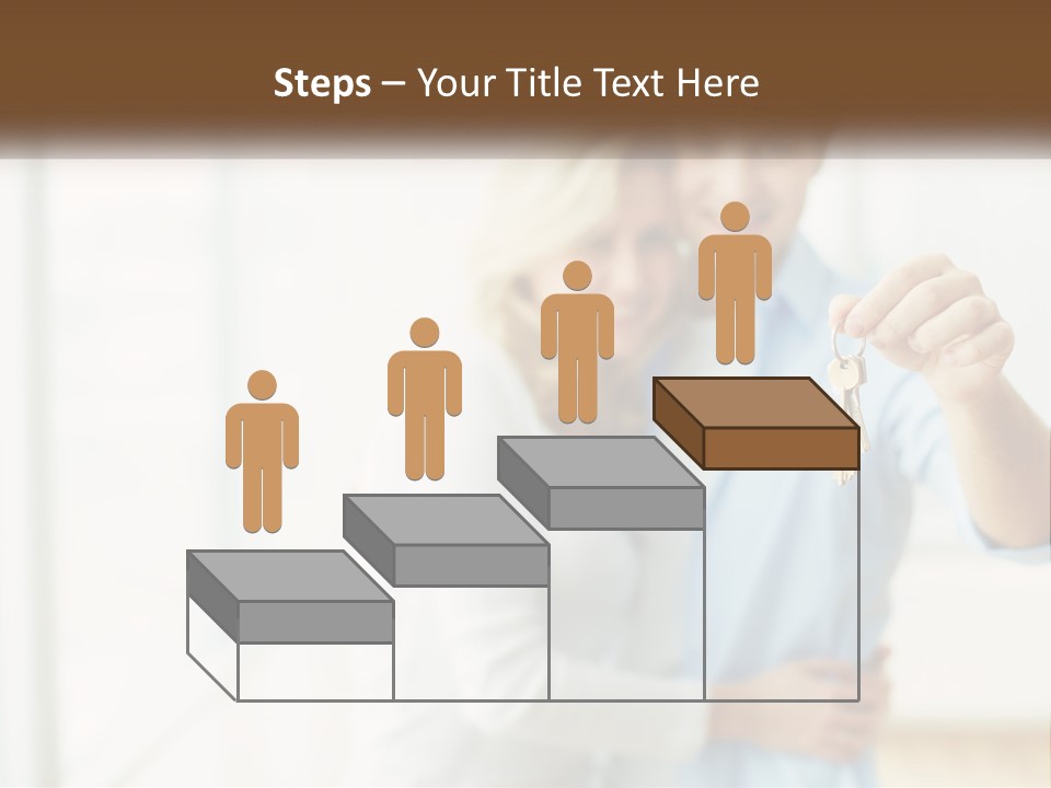 A Man And Woman Holding A Key To A House PowerPoint Template