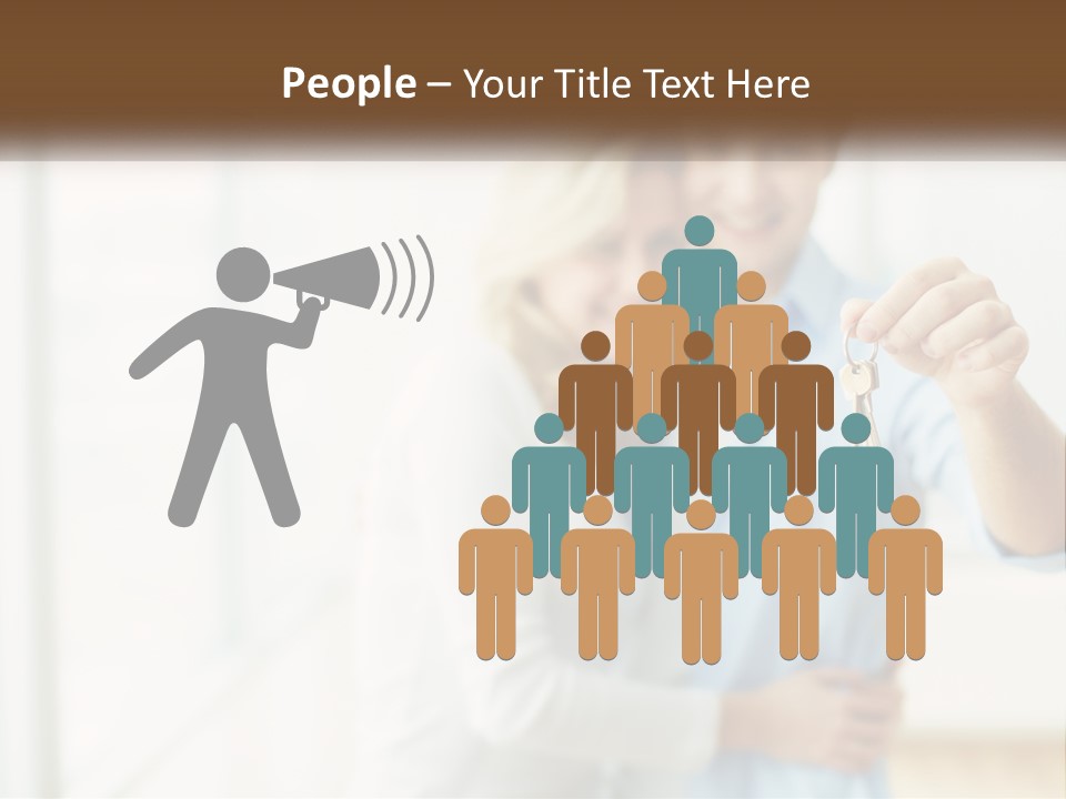 A Man And Woman Holding A Key To A House PowerPoint Template