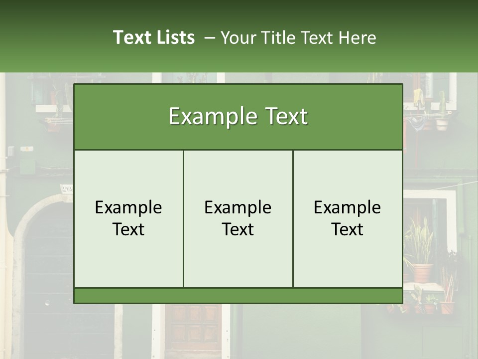 A Green Building With Potted Plants On The Windows PowerPoint Template