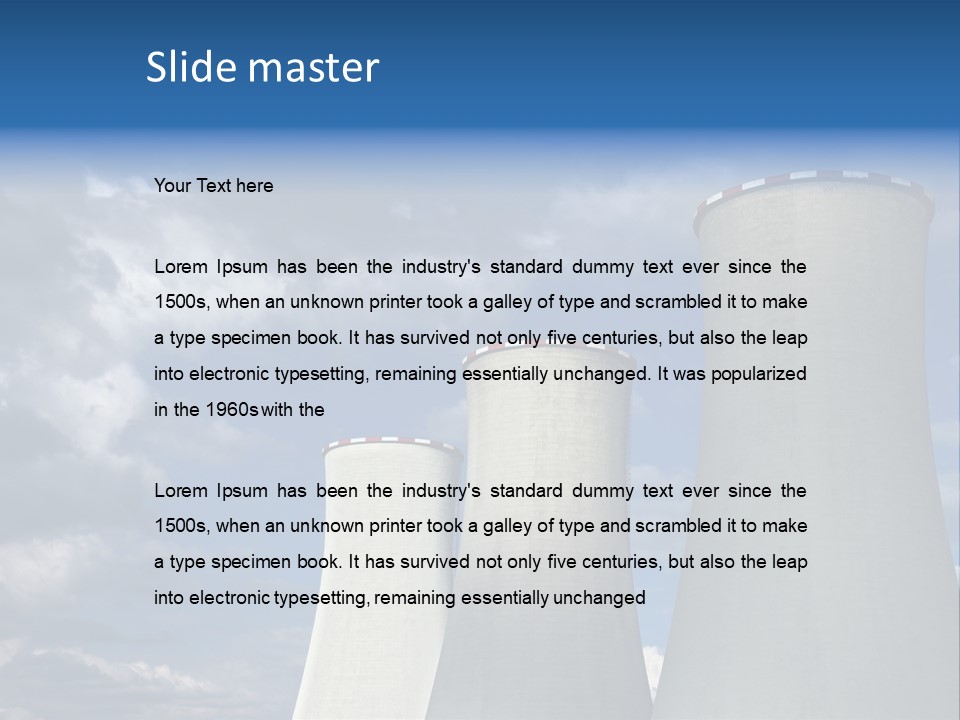 A Power Plant With Smoke Coming Out Of It PowerPoint Template