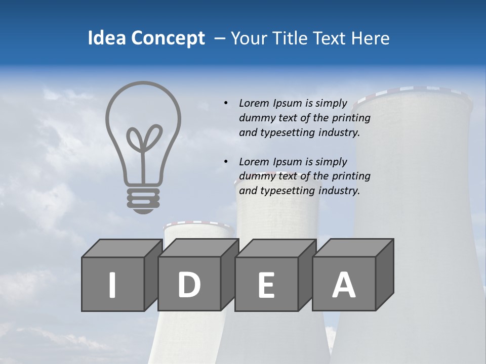 A Power Plant With Smoke Coming Out Of It PowerPoint Template