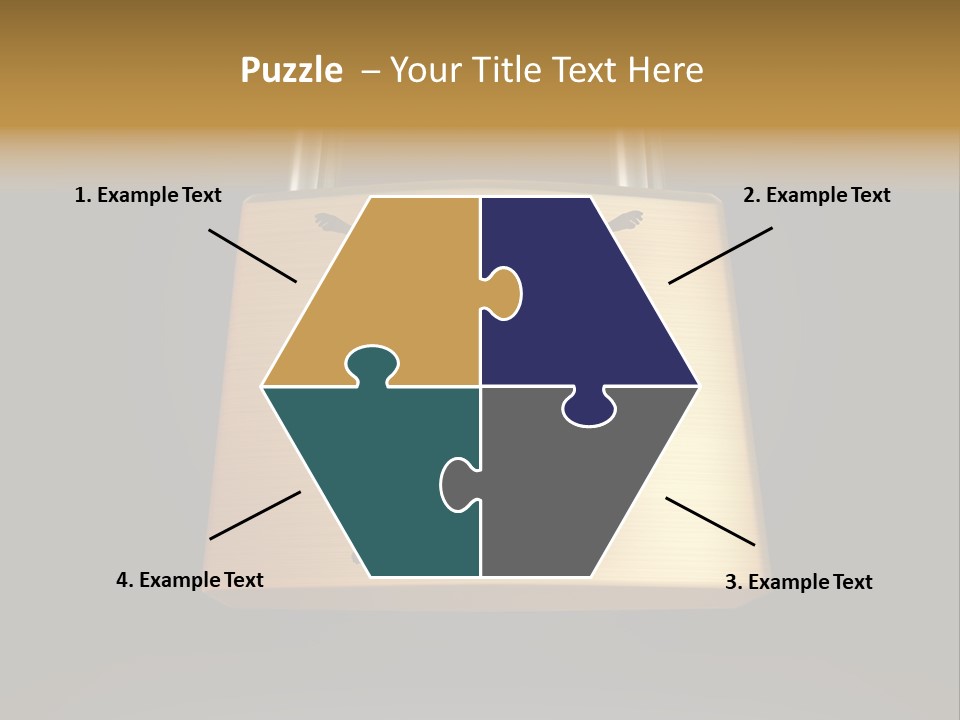 A Golden Padlock With A Man Standing On It PowerPoint Template