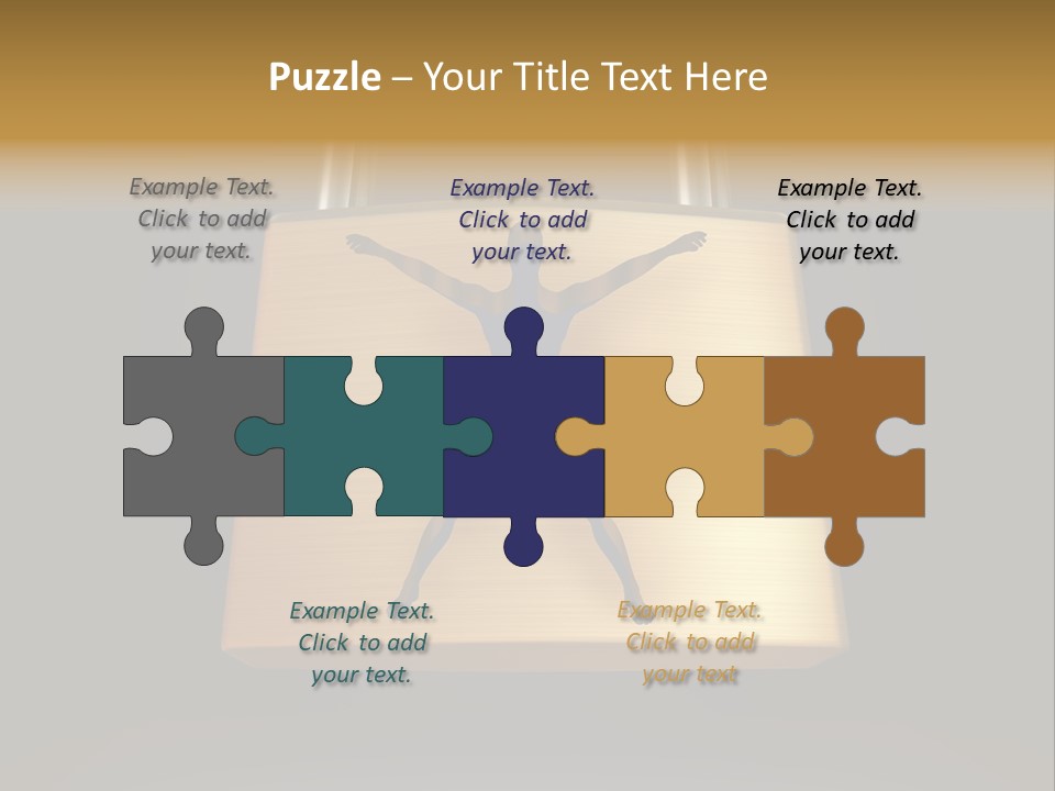 A Golden Padlock With A Man Standing On It PowerPoint Template