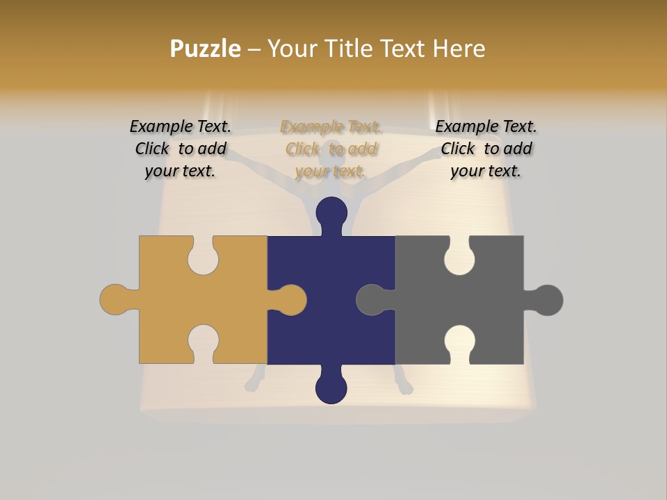 A Golden Padlock With A Man Standing On It PowerPoint Template