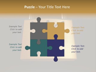 A Golden Padlock With A Man Standing On It PowerPoint Template