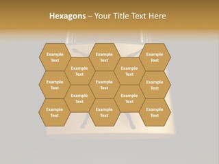 A Golden Padlock With A Man Standing On It PowerPoint Template