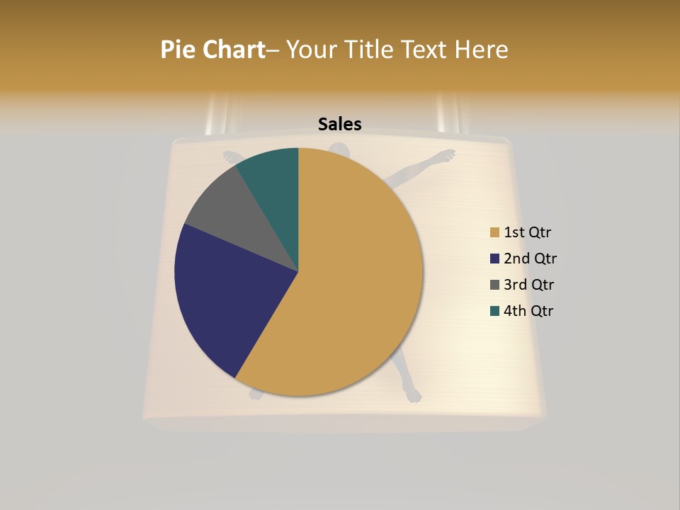 A Golden Padlock With A Man Standing On It PowerPoint Template