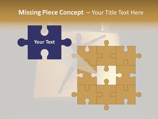 A Golden Padlock With A Man Standing On It PowerPoint Template