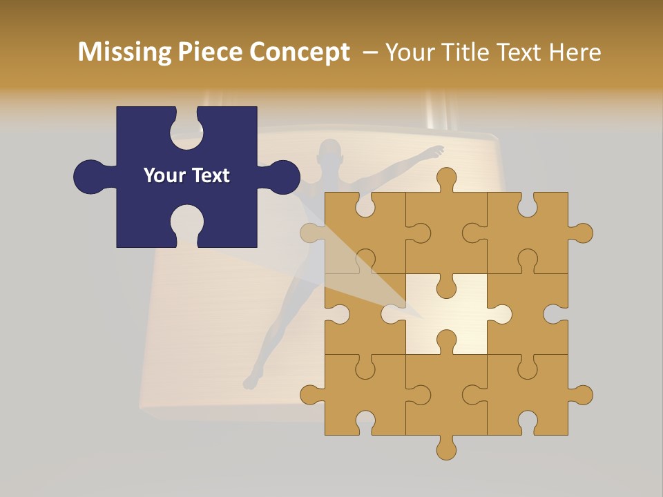 A Golden Padlock With A Man Standing On It PowerPoint Template