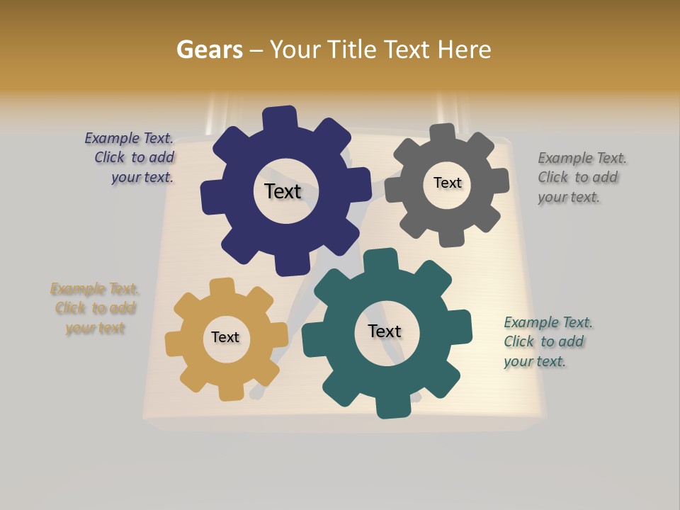 A Golden Padlock With A Man Standing On It PowerPoint Template
