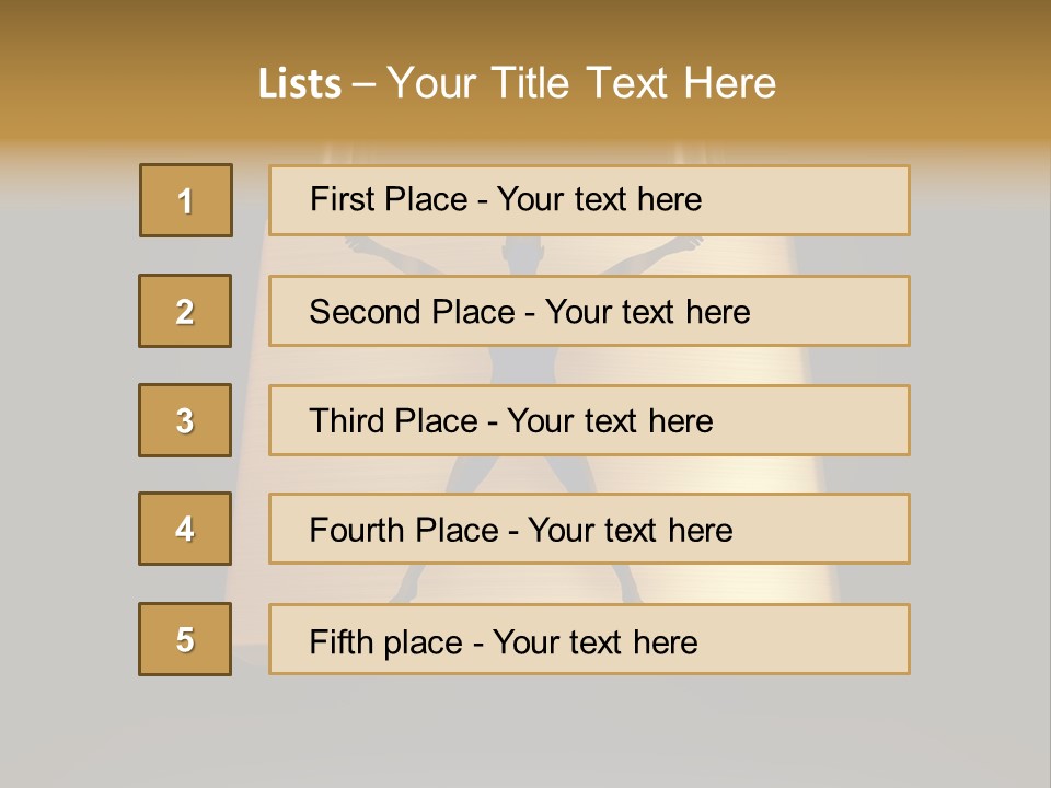 A Golden Padlock With A Man Standing On It PowerPoint Template