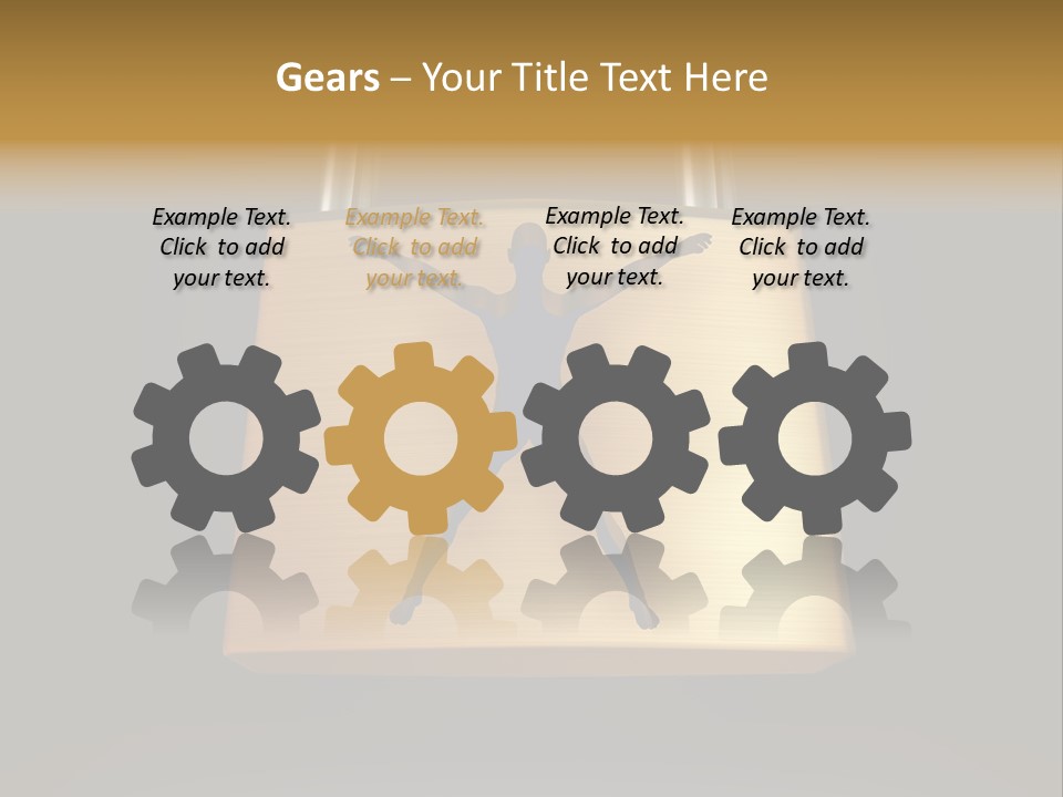 A Golden Padlock With A Man Standing On It PowerPoint Template