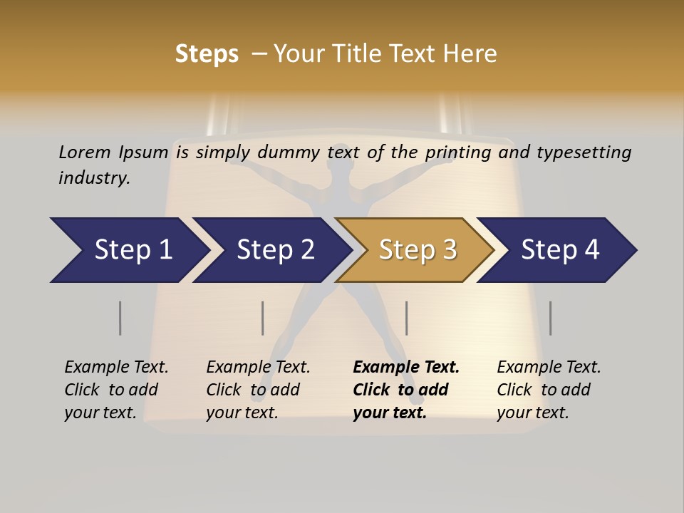 A Golden Padlock With A Man Standing On It PowerPoint Template