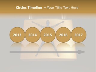 A Golden Padlock With A Man Standing On It PowerPoint Template