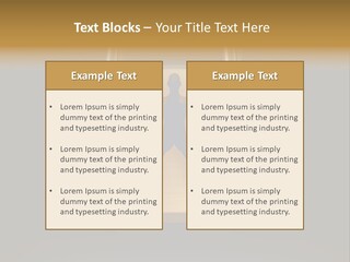 A Golden Padlock With A Man Standing On It PowerPoint Template