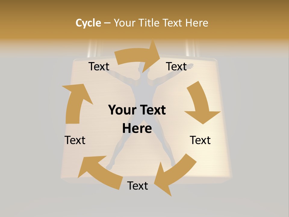 A Golden Padlock With A Man Standing On It PowerPoint Template