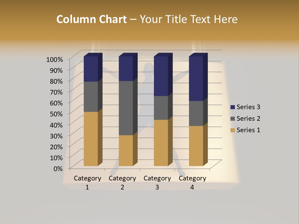 A Golden Padlock With A Man Standing On It PowerPoint Template