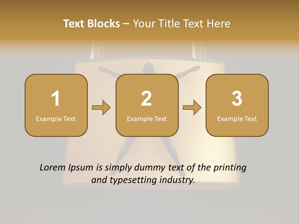 A Golden Padlock With A Man Standing On It PowerPoint Template