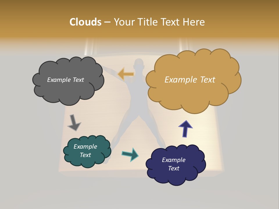 A Golden Padlock With A Man Standing On It PowerPoint Template