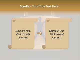 A Golden Padlock With A Man Standing On It PowerPoint Template