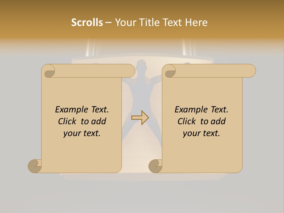 A Golden Padlock With A Man Standing On It PowerPoint Template
