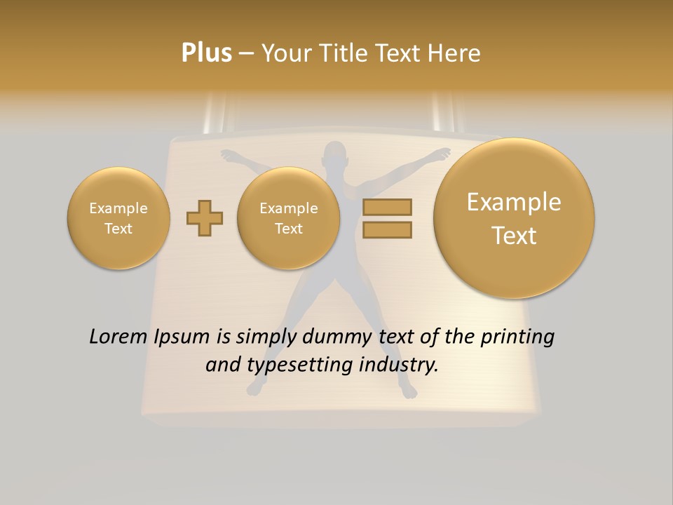 A Golden Padlock With A Man Standing On It PowerPoint Template
