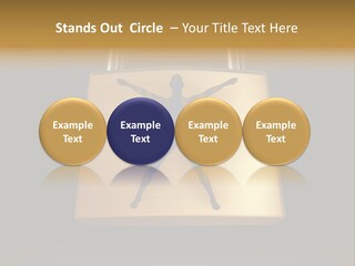 A Golden Padlock With A Man Standing On It PowerPoint Template