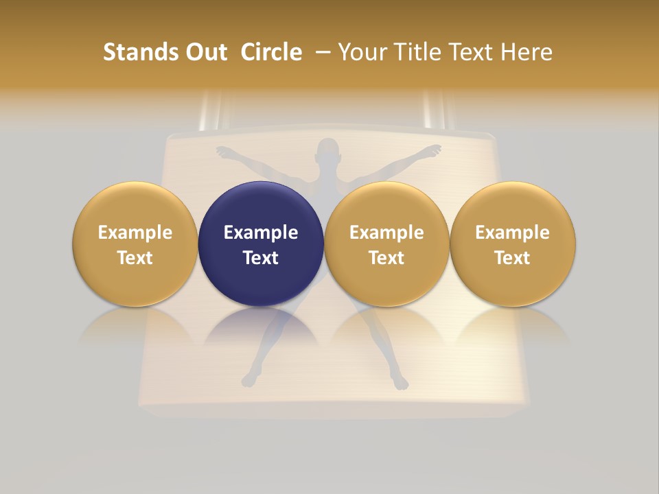 A Golden Padlock With A Man Standing On It PowerPoint Template