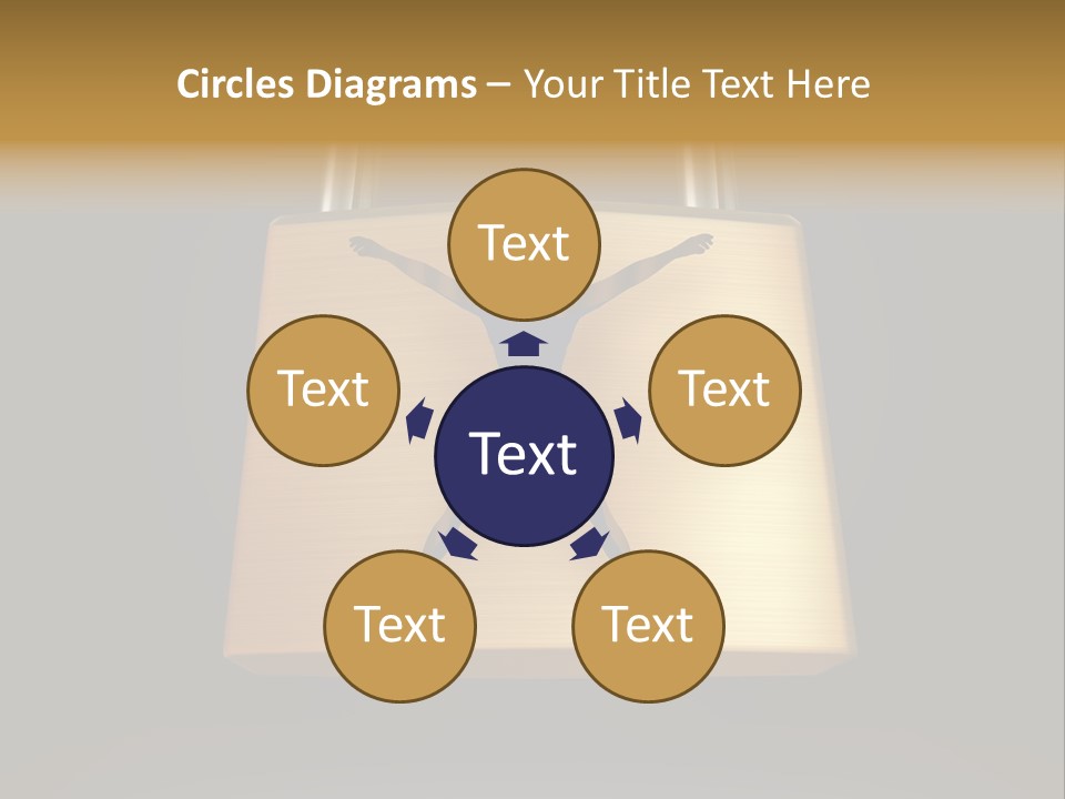 A Golden Padlock With A Man Standing On It PowerPoint Template