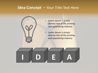 A Golden Padlock With A Man Standing On It PowerPoint Template