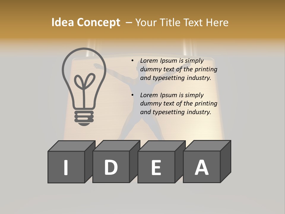 A Golden Padlock With A Man Standing On It PowerPoint Template