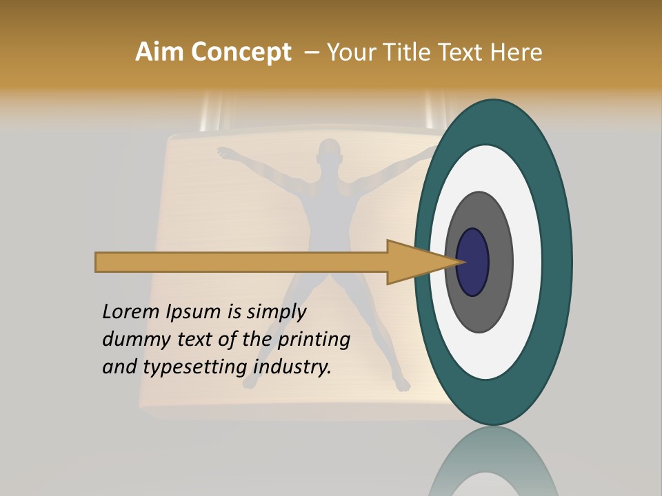 A Golden Padlock With A Man Standing On It PowerPoint Template